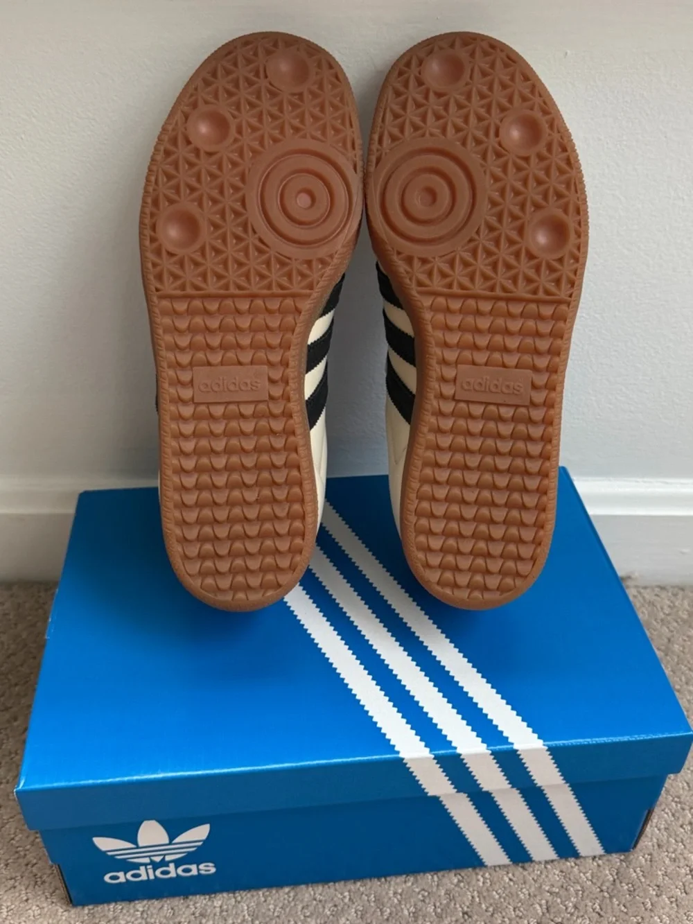 Adidas Women's Cream Black Samba Sneakers - Picture 8 of 13
